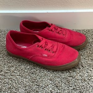 Red Vans Authentic Shoe